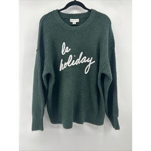NWT Ava & Viv Womens XXL Green Le Holiday Alpine Euro Knit Sweater Ski Bunny